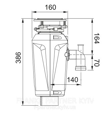Franke-Partner.com.ua ➦  Измельчитель пищевых отходов Franke Elite Slimline SLIM 125 (134.0715.094) мощность 1,25