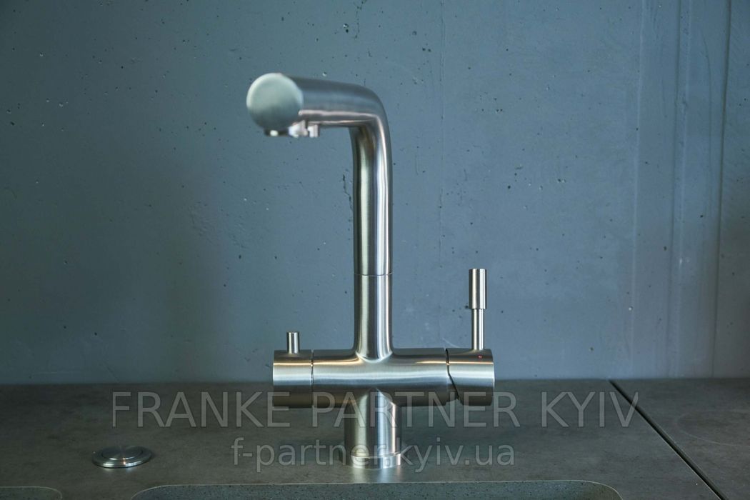 Franke-Partner.com.ua ➦  🟥 Кухонний змішувач Franke Atlas Clear Water | 120.0179.978 | підключення фільтра води | нержавіюча сталь