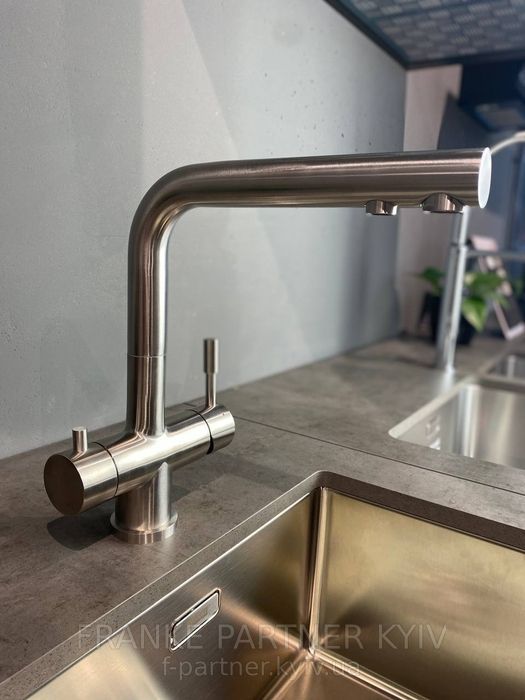 Franke-Partner.com.ua ➦  🟥 Кухонний змішувач Franke Atlas Clear Water | 120.0179.978 | підключення фільтра води | нержавіюча сталь