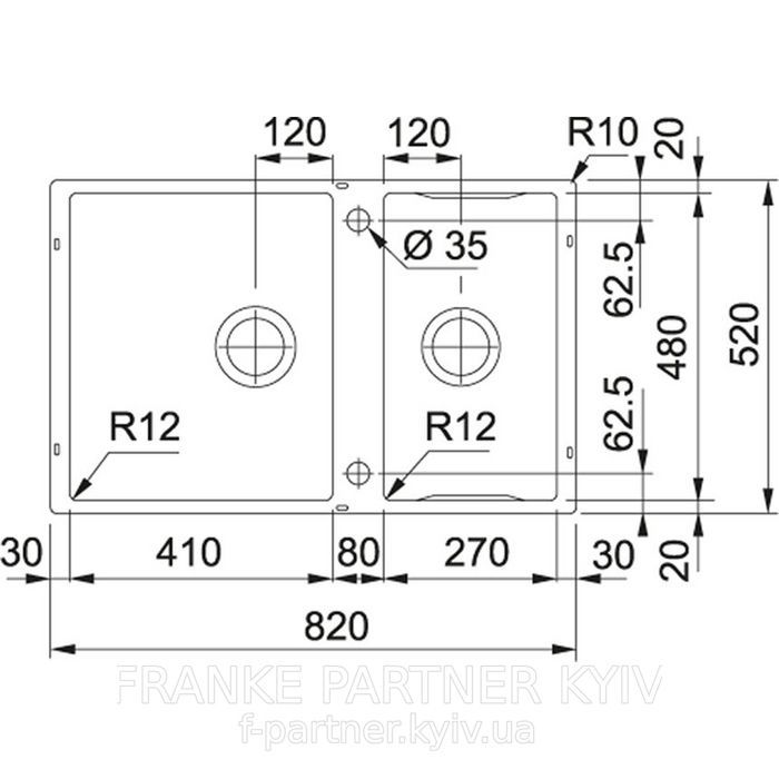Franke-Partner.com.ua ➦  Кухонная мойка Franke Box Center BWX 120-41-27 (122.0579.553)