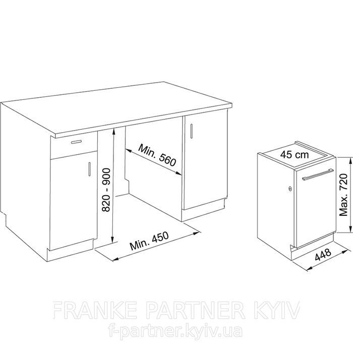 Franke-Partner.com.ua ➦  Посудомийна машина Franke FDW 4510 E8P E (117.0616.305 ) 45 см