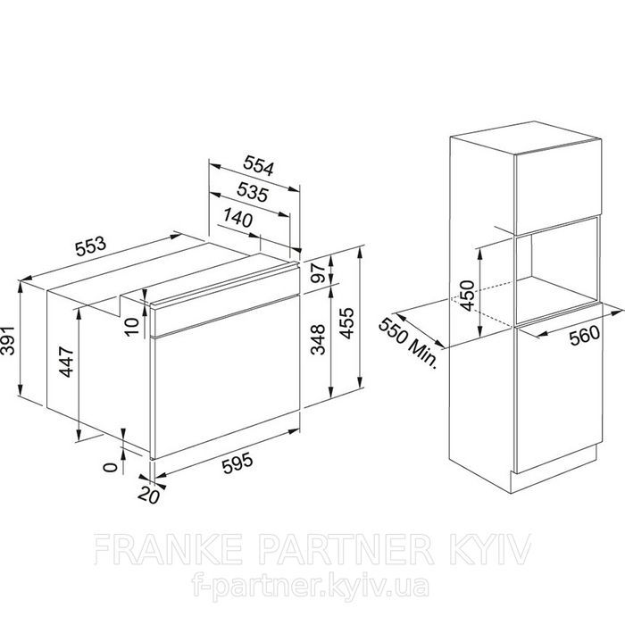Franke-Partner.com.ua ➦  Духова шафа компактна з функцією мікрохвильової печі Franke Maris FMA 45 MW XS (131.0606.104) скло, колір чорний / нержавіюча сталь