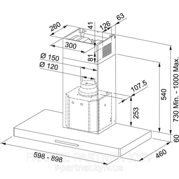 Franke-Partner.com.ua ➦  Витяжка FCR 925 TC BK/XS