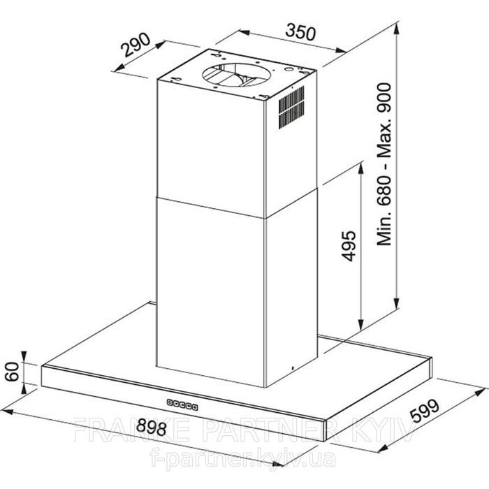 Franke-Partner.com.ua ➦  Кухонна острівна витяжка Franke TALE 915 W XS (325.0597.294) Нержавіюча сталь полірована