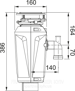 Franke-Partner.com.ua ➦  Измельчитель пищевых отходов Franke Elite Slimline SLIM 125 (134.0715.095) мощность 1