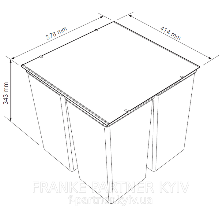 Franke-Partner.com.ua ➦  Системи сортування відходів EASYSORT 450-0-2 - Сортер Franke Easy Sort (2х14,5л) (121.0494.182)