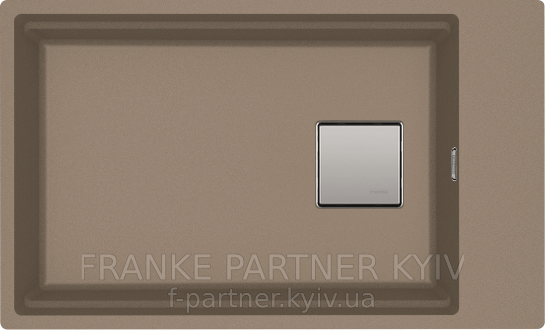 Franke-Partner.com.ua ➦  🟥 Кухонна мийка Franke KUBUS 2 KNG 110-62 | 125.0517.093 | гранітна | під стільницю | Мигдаль | комплект: коландер та килимок Rollmat | вентиль-авт. 3&frac12;" | сифон | декоративна кришка