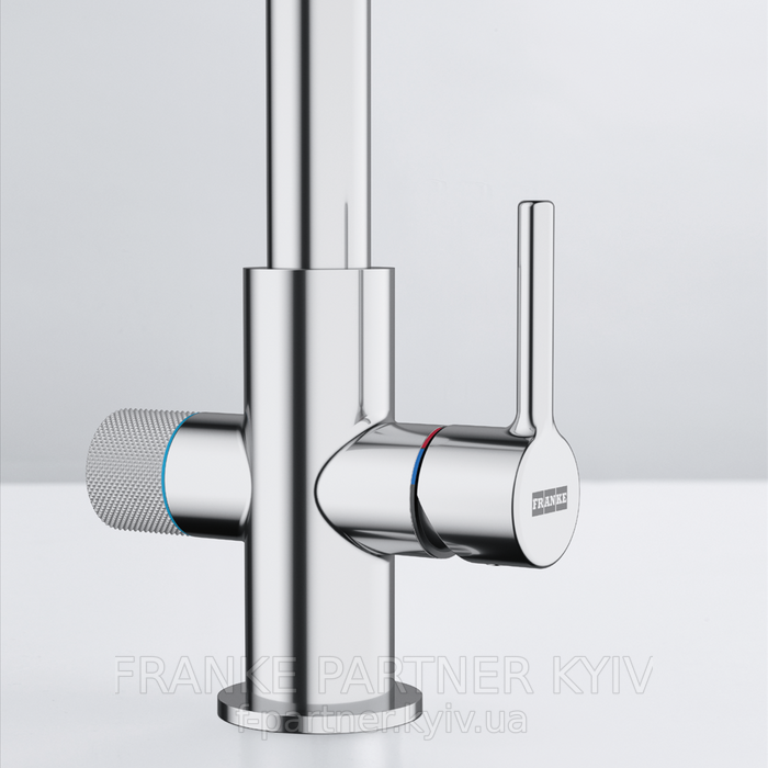 Franke-Partner.com.ua ➦  🟥 Кухонний змішувач Franke Lina J Clear Water | 120.0730.806 | підключення до фільтра | хром