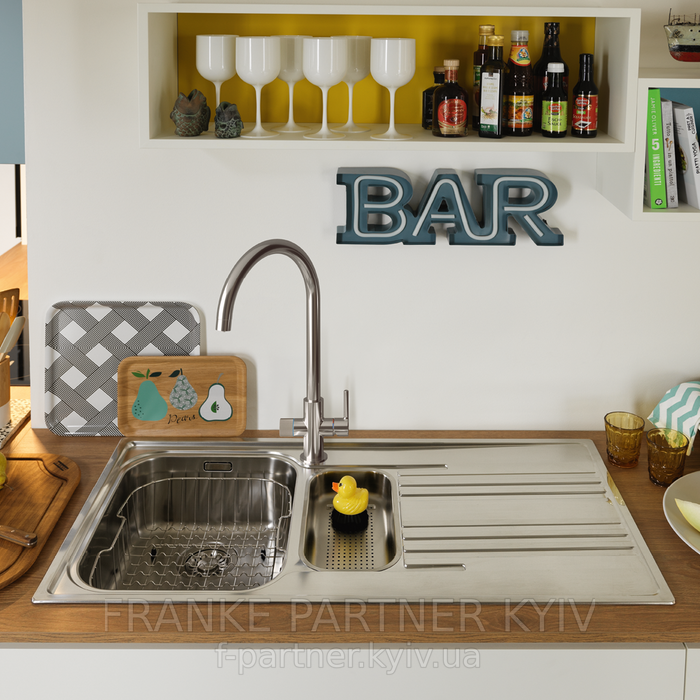 Franke-Partner.com.ua ➦  🟥 Кухонний змішувач Franke Lina J Clear Water | 120.0730.806 | підключення до фільтра | хром