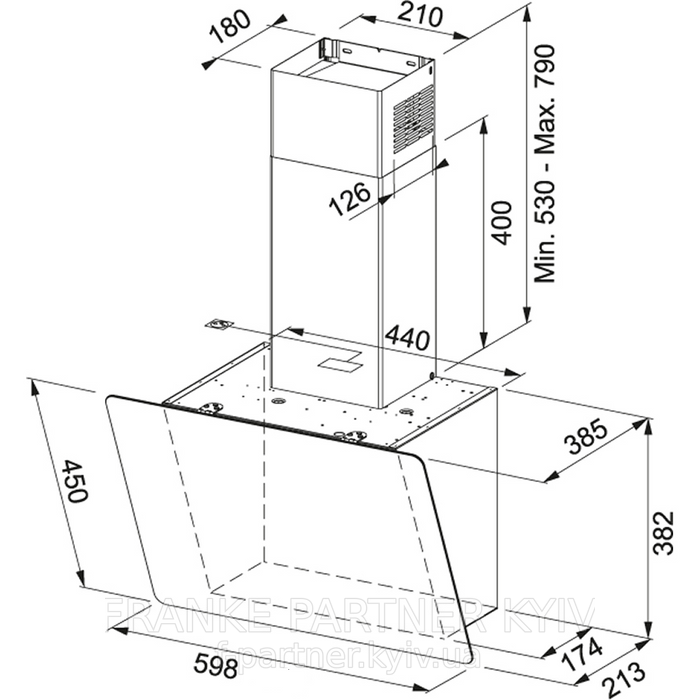 Franke-Partner.com.ua ➦  Кухонная вытяжка Franke Smart Vertical 2.0 FPJ 615 V BK / DG Черное стекло