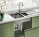 🟥 Кухонный смеситель с подключением к фильтру воды Franke Lina Clear Water (120.0703.746) Черный матовый