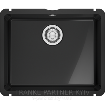 Franke-Partner.com.ua ➦  copy_🟥 Кухонна мийка Franke Mythos KBK 110-50 | 126.0380.350 | керамічна | під стільницю | Чорний матовий | комплект: вентиль 3&frac12;" | сифон