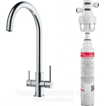 Franke-Partner.com.ua ➦  ⬛️ Кухонний змішувач з фільтром Franke Lina Clear Water | 160.0702.681 | Чорний матовий