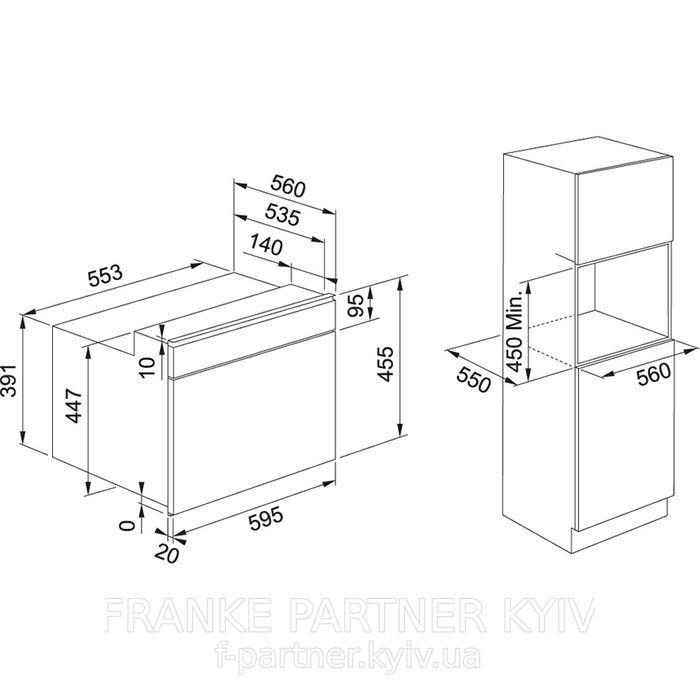 Franke-Partner.com.ua ➦  Духова шафа компактна з функцією мікрохвильової печі Franke Mythos FMY 45 MW BK (131.0632.660) скло, колір чорний
